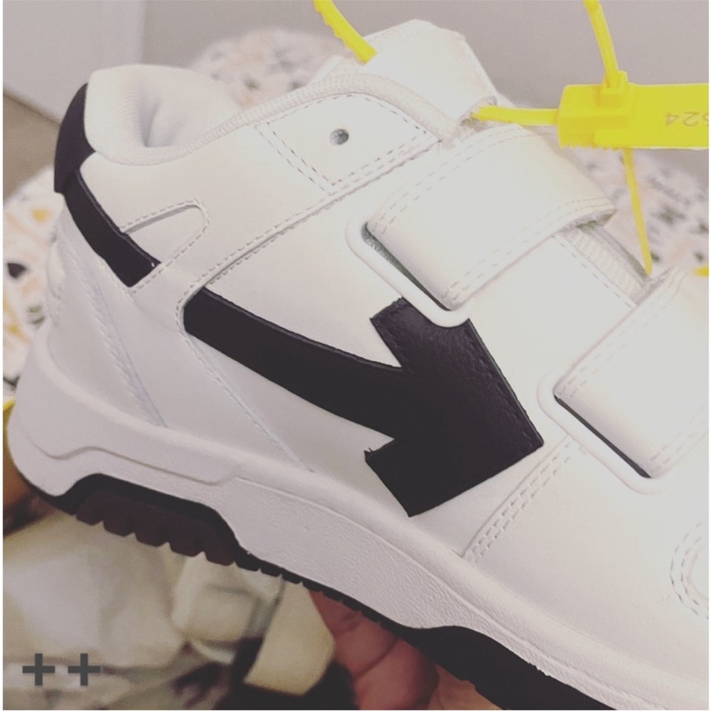 Off-White Kids Black and White Velcro Sneakers